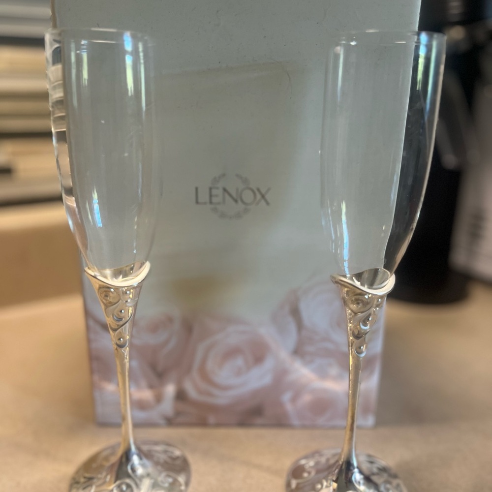 Lenox Opal Innocence Silver Accented Champagne Flutes